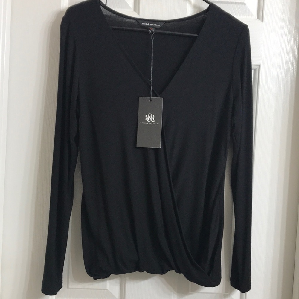 Rock & Republic Faux Wrap Top